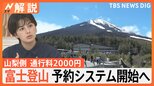 「弾丸登山」や「ポイ捨て」、「混雑」など防ぐ目的…富士山で予約システム開始へ 「吉田ルート」で通行料2000円【Nスタ解説】|TBS NEWS DIG