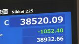 日経平均株価終値　1052円安い3万8520円|TBS NEWS DIG