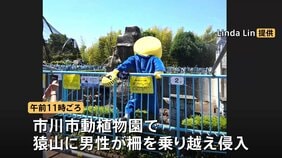 パンチくんの猿山に着ぐるみを着た男性が柵を乗り越え侵入　2人を警察に引き渡す　自称アメリカ国籍と話す　千葉・市川市|TBS NEWS DIG