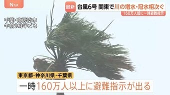 【台風6号 被害情報】道路冠水に河川増水 一時、氾濫危険水位にまで...　関東では一時160万人以上に避難指示も　雨が止んだ後も強風に注意|TBS NEWS DIG