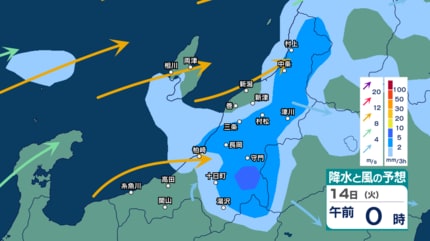 新潟の雨 】雷を伴う激しい雨が降り大雨か 12日夕方までの24時間に下越