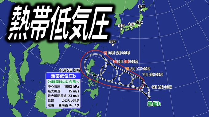 【ダブル台風発生へ】「台風のたまご=熱帯低気圧」が今後「台風26号」に発達する見込み　北上し日本列島へ影響の可能性も【最新台風情報・雨と風のシミュレーション】|TBS NEWS DIG