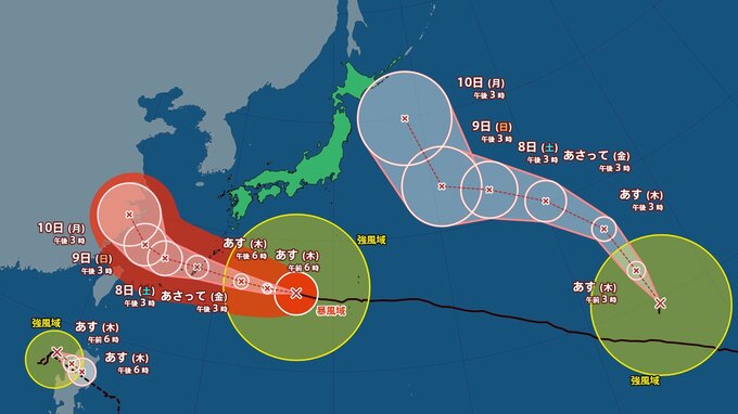 【トリプル台風・発生中】5日午後に発生した台風15号は、北海道の南東海上に進むおそれ　来週には北海道に近づく可能性も　夏休みの移動など、今後の情報に注意|TBS NEWS DIG