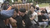 「また見に行きたい」「血が騒ぐ」　金沢城公園に響く祭りの熱気　能登のキリコ担ぎ体験が初登場　|　石川県のニュース｜MRO北陸放送