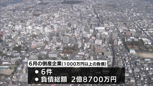 6月に宮崎県内で倒産した企業は6件 負債総額は2億8700万円|TBS NEWS DIG