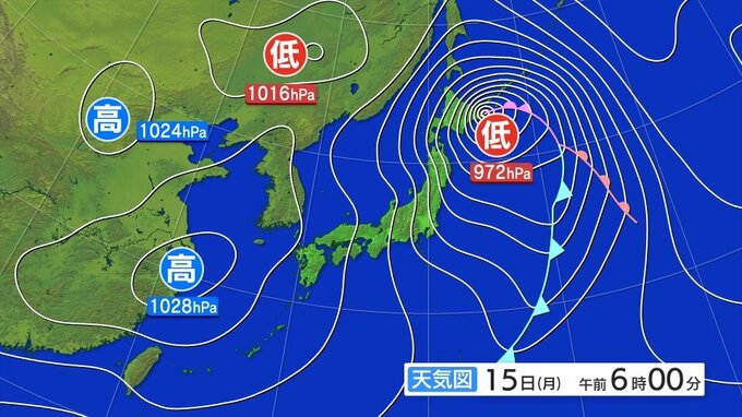 15日昼過ぎにかけて内陸では雪を伴った西よりの暴風に警戒を　暴風雪と高波に関する岩手県気象情報|TBS NEWS DIG