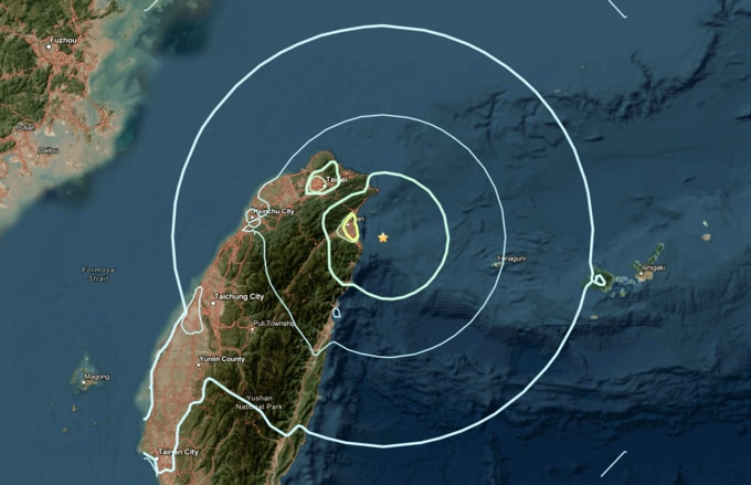 台湾付近で深夜にM7.0地震、現地当局－沖縄県石垣市などで震度3