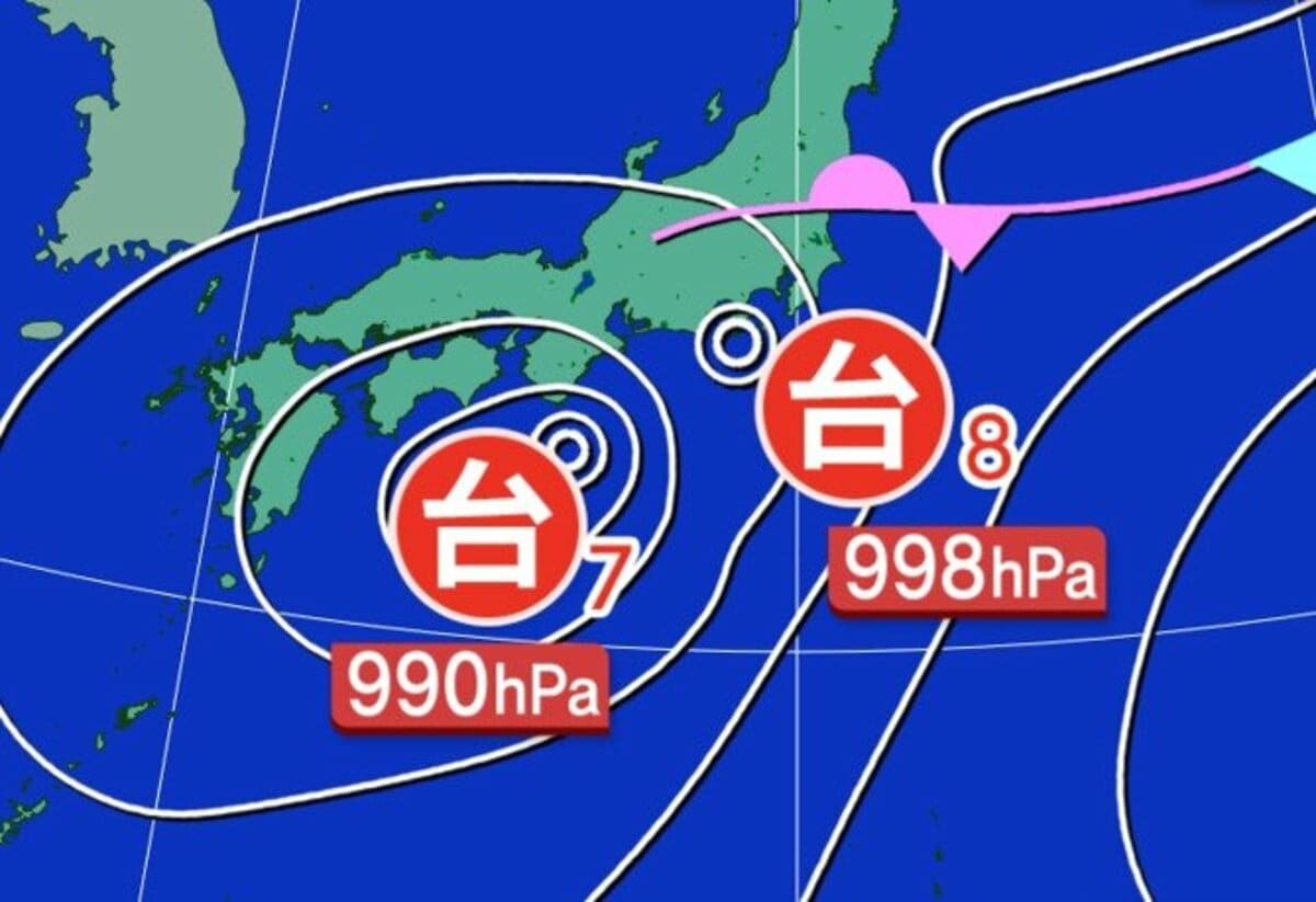 7号・8号ダブル台風】東海地方と関東甲信地方中心に長時間大雨となる