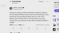 トランプ大統領「女子サッカーのイラン代表チームの亡命 認めるべき」オーストラリアに求める　「帰国すれば殺害される恐れ」　投稿の前提が事実かは不明| TBS CROSS DIG with Bloomberg