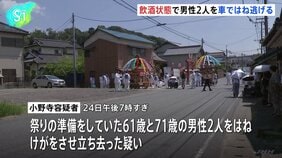 祭りの準備中に車が突っ込む 男性2人けが うち1人が重傷 危険運転傷害とひき逃げの疑いで46歳の男逮捕　千葉・木更津|TBS NEWS DIG