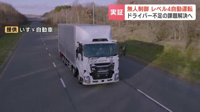 「レベル4」自動運転　無人トラックが追い越しや車線変更も　7台のカメラと12台のレーダーなどでAIが判断　北海道むかわ町のテストコースで実証実験|TBS NEWS DIG