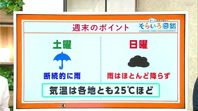 高知の天気　土曜は雨で日曜はくもり　お出かけの際は雨具を　東杜和気象予報士が解説|TBS NEWS DIG