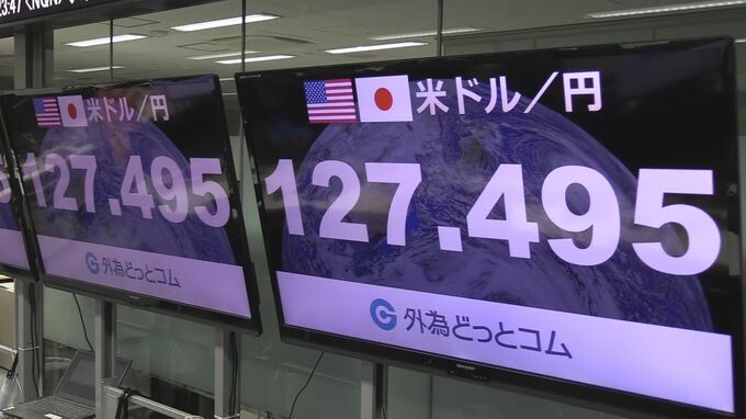 円高さらに進行　一時1ドル127円半ばつける　8か月ぶり水準　日銀が金融政策の追加修正に踏み切るとの思惑などから円買い・ドル売り広がる