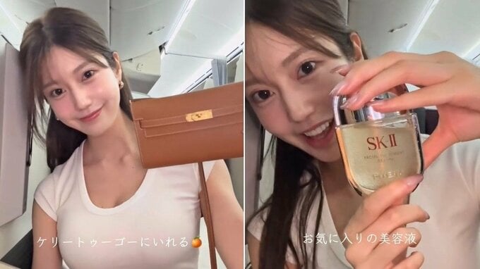 【 阿部なつき 】14時間フライトのバッグ中身は〝肌ケア大行進〟　バッグinバッグは「ケリートゥーゴー」|TBS NEWS DIG