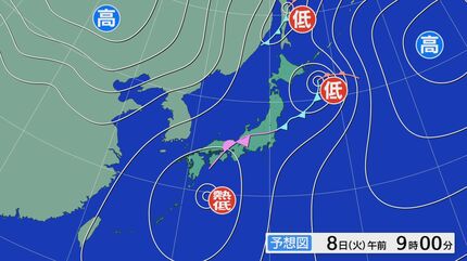 大雨情報】前線が週の半ばにかけて北上 北陸では8日(火)は雨が降り