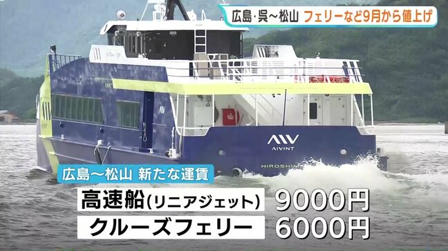 「自助努力では限界…」広島・呉～松山航路　9月1日から値上げへ　中東情勢の影響で|TBS NEWS DIG
