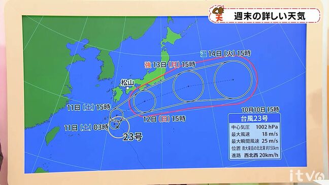 3連休の天気 蒸し暑さアップ 台風23号の動向に注意 愛媛|TBS NEWS DIG