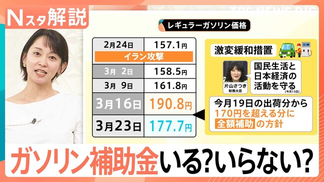 ガソリン 先週から13円安く…ガソリン補助金いる？いらない？ 財源となる「基金」「予備費」はどれくらい持つ？【Nスタ解説】|TBS NEWS DIG