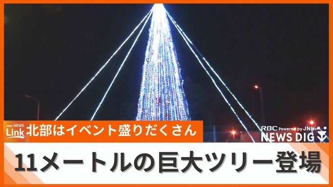 高さ11メートル、3万7000個のLEDが彩る金武町のクリスマスツリー　本島北部は師走もイベントで大盛り上がり|TBS NEWS DIG