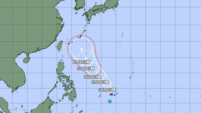 日本の南の海上で近く台風発生、沖縄・日本列島方面に進む予想　今後の進路と勢力などを詳しく　気象庁発表　最大瞬間風速は50メートル以上に　|　山形のニュース│TUYテレビユー山形
