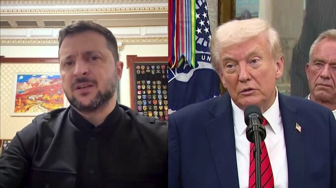 ゼレンスキー大統領がトランプ大統領と電話会談　防空体制強化を協議　ガザ停戦発効にも祝意