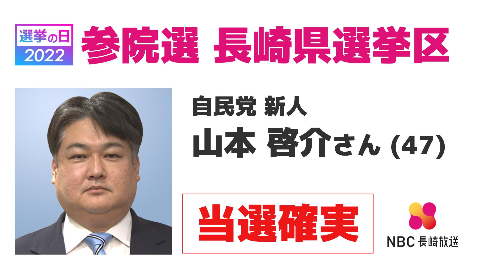 参院選 長崎県 自民党 新人の山本 啓介さんが当選確実 初 Tbs News Dig 1ページ
