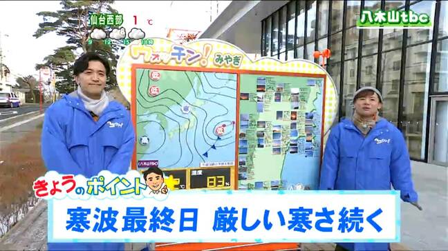 「最高気温は高い所でも5度前後。厳しい寒さ続く」24日　宮城の天気　tbc気象台|TBS NEWS DIG