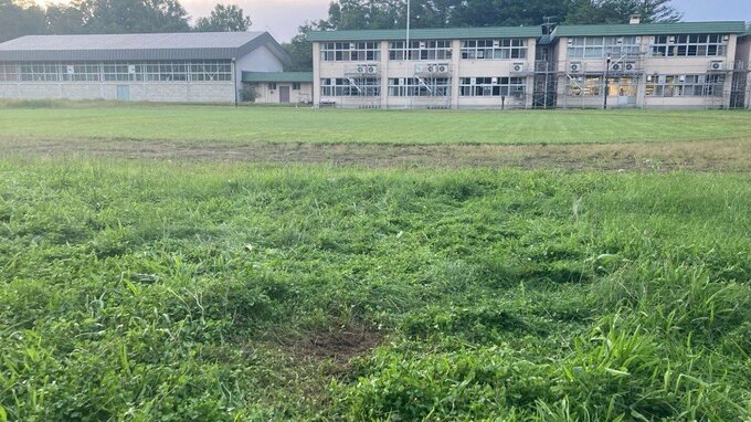 小学校のグラウンドにクマによるとみられる痕跡 蟻塚が掘り起こされ、足跡のようなもの見つかる 小学校はグラウンド使用中止し、保護者に登下校時の送迎を要請 北海道旭川市|TBS NEWS DIG