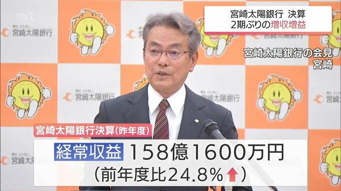 宮崎太陽銀行 決算　2期ぶりの増収増益に　|　MRTニュース ｜ ＭＲＴ宮崎放送