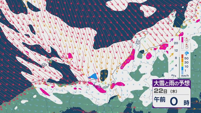 【大雪情報】“冬型気圧配置”と“強烈寒波”は続く 21日(水)～22日(木)は“JPCZ”による発達した雪雲が北陸や山陰に 日本海側では大雪が週末にかけて続くおそれ 雪と風シミュレーション|TBS NEWS DIG