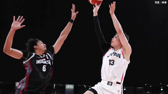 バスケ男子日本代表が白星スタート！インドネシアを高精度の３Ｐで圧倒　津屋一球は2Ｑに4連続成功【アジア大会】|TBS NEWS DIG