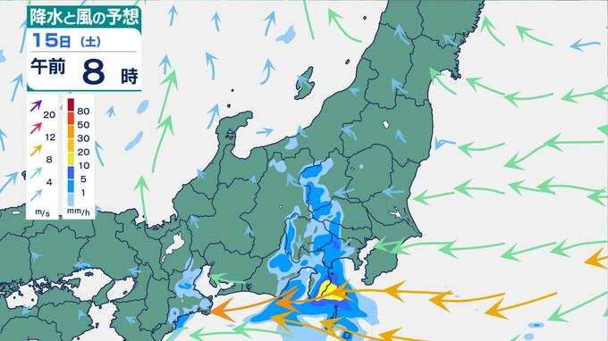 関東甲信は15日夜にかけて激しい雨のおそれ 少しの雨でも土砂災害に警戒 甲信で24時間80ミリ予想【雨風シミュレーション】|TBS NEWS DIG
