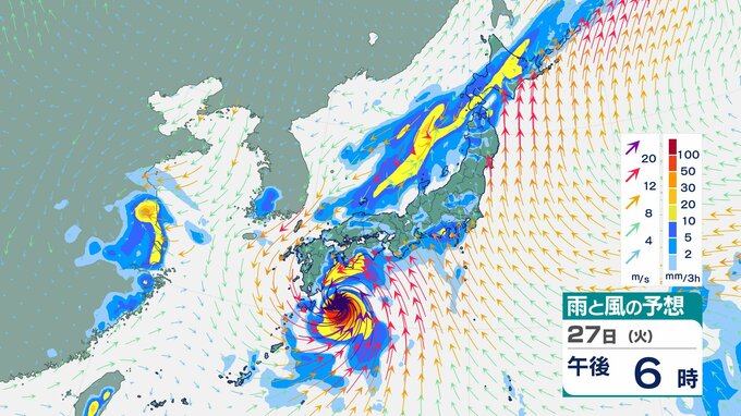 【台風情報】台風10号　27日に最大瞬間風速60メートルの非常に強い勢力に　28日以降　強い勢力で西日本から東日本に接近するおそれ（30日までの風雨のシミュレーション）　|　MRTニュース ｜ ＭＲＴ宮崎放送