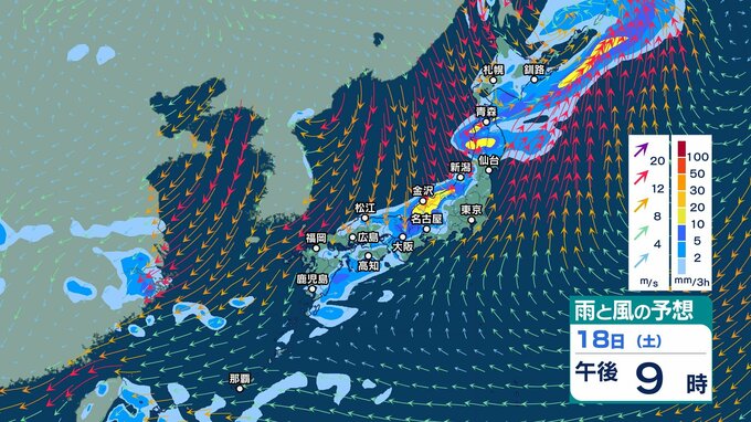 前線が南下し雷を伴う“バケツをひっくり返したような”激しい雨か　北日本～西日本で土砂災害や低地の浸水などに注意・警戒【3時間ごとの雨風シミュレーション・17日午後9時更新】|TBS NEWS DIG