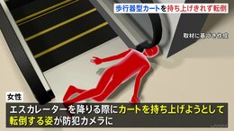 エスカレーター女性死亡事故　降りぎわに買い物カート持ち上げきれず転倒か　警視庁|TBS NEWS DIG