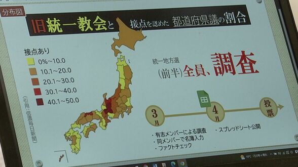 来月の統一地方選前に…旧統一教会2世が議員3800人調査 関係が“深い”都道府県はどこ？　|　富山県のニュース｜チューリップテレビ