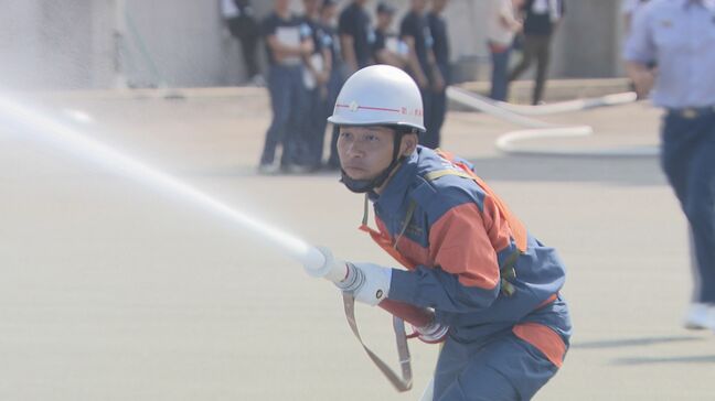 消防団が迅速・正確な消火活動競う 消防操法大会に予選勝ち抜いた17隊参加|TBS NEWS DIG
