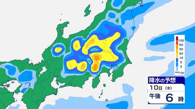 関東甲信地方　雷を伴う激しい雨に警戒 …多いところでは1時間に60mm予想【雨風シミュレーション】土砂災害や河川の増水に警戒　|　富山のニュース｜天気・防災｜チューリップテレビ