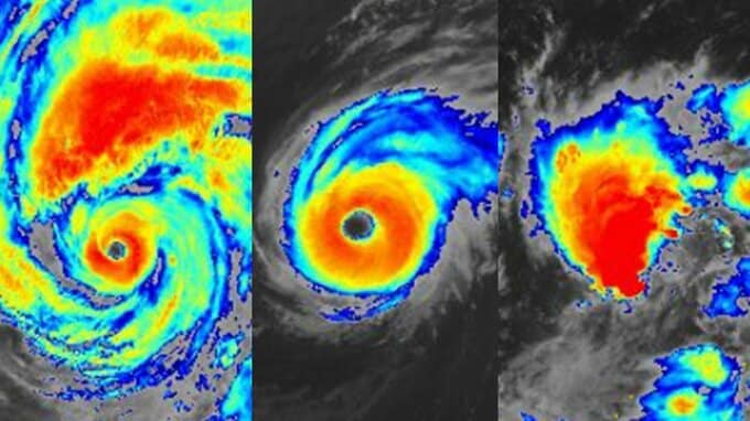 【台風情報】最大瞬間風速70m/sの台風27号・28号　赤く渦巻く“台風の目”がくっきり…　トリプル台風は一体どこへ？　日本への影響は？　29号は今後「強い勢力」に…　進路予想と雨風シミュレーション|TBS NEWS DIG