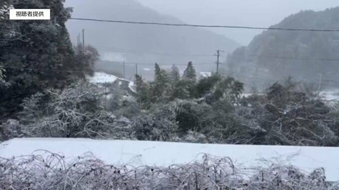 愛媛県内各地で厳しい冷え込み 松山市内でも雪がちらつき皿ヶ嶺では初冠雪 西予市では一面が雪に覆われる光景も… 愛媛|TBS NEWS DIG