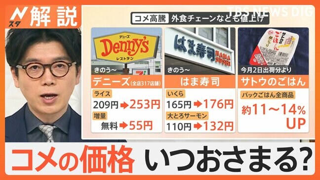 来年1月からパンが値上げ…コメもまた？外食チェーンでも値上げ続く　コメの価格いつおさまる？【Nスタ解説】|TBS NEWS DIG