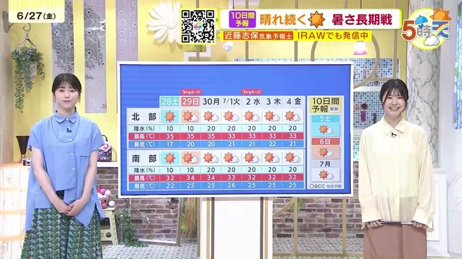 【6/28･29（土日）広島天気】よく晴れて厳しい暑さに　土曜は熱中症警戒アラート発表　この時期にぴったりな曲も|TBS NEWS DIG