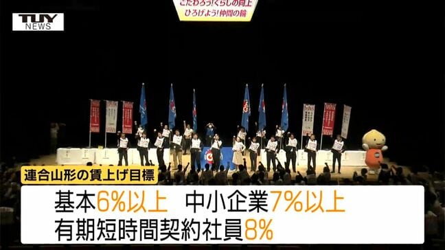 春闘での「6％以上の賃上げ」実現へ　連合山形が総決起集会開く|TBS NEWS DIG