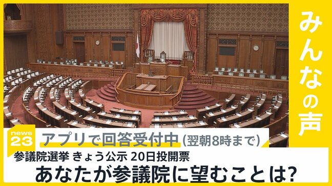 参議院選挙が公示 20日投開票…あなたが参議院に望むことは?【news23】|TBS NEWS DIG