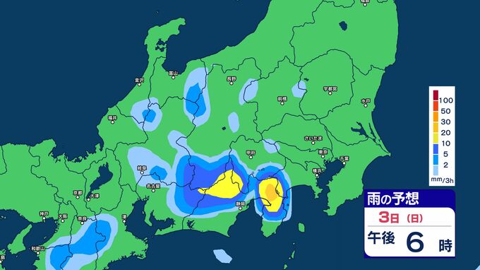 【大雨情報】関東甲信　3日昼すぎから夜遅くにかけ　大気の状態が非常に不安定に　“警報級の大雨となる可能性も”【雨のシミュレーション画像掲載】関東北部60ミリ　関東南部　50ミリ　甲信地方80ミリ（～4日午前6時　多い所）気象庁|TBS NEWS DIG