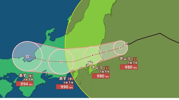 【台風情報】最大瞬間風速35m/s、985hPa「台風15号（チャンホン）」いわき市の東南東に、お盆の列島横断か...今後の進路は？14日(金)までの雨・風シミュレーション【気象庁11日午後0時50分更新】|TBS NEWS DIG