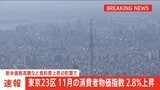 【速報】東京23区 11月の消費者物価2.8％上昇　新米価格高騰など食料費上昇の影響で|TBS NEWS DIG