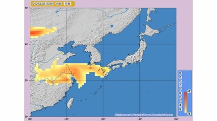 黄砂情報】29～30日は日本列島に黄砂飛来か28日～30日の黄砂
