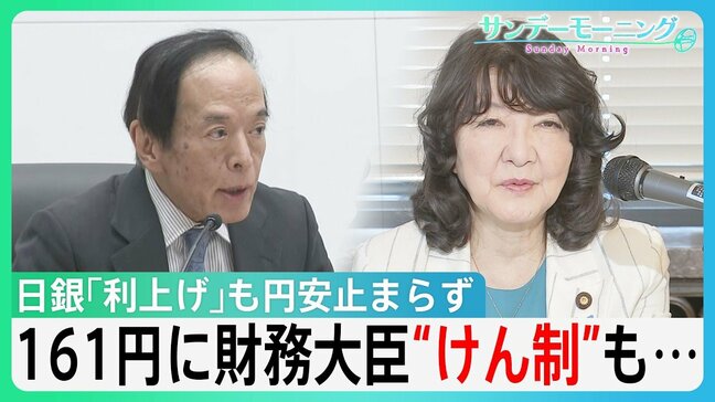物価高抑制へ　日銀・政策金利を1%に「利上げ」も円安止まらず　161円に片山財務大臣“けん制”も為替相場動かず【サンデーモーニング】|TBS NEWS DIG