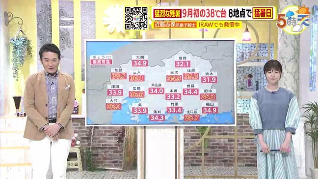 【あす9/17(火) 広島天気】雲のすき間から日差し届く 午後にはところどころで雨|TBS NEWS DIG